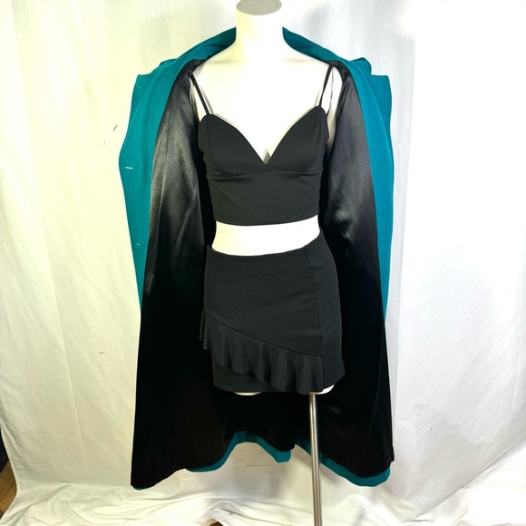 NICCOLINI GREEN WOOL TRENCH COAT VINTAGE EMERALD WINTER COAT 70s WOMAN SIZE 14 - Picture 11 of 17